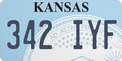 KS license plate 342IYF