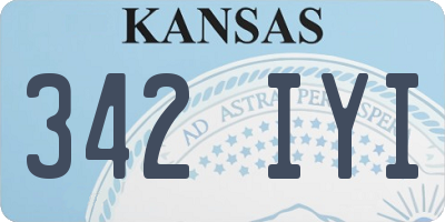 KS license plate 342IYI