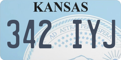 KS license plate 342IYJ