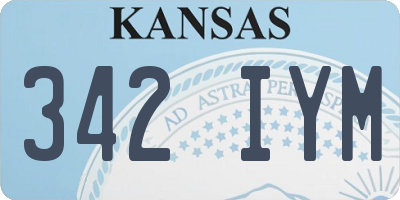KS license plate 342IYM