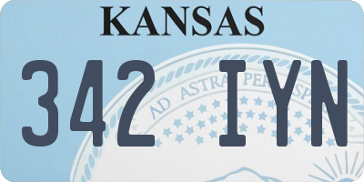 KS license plate 342IYN