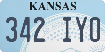 KS license plate 342IYO