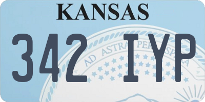 KS license plate 342IYP