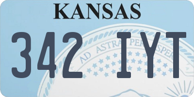 KS license plate 342IYT