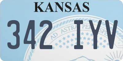 KS license plate 342IYV