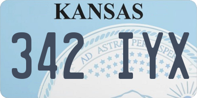 KS license plate 342IYX