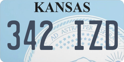 KS license plate 342IZD