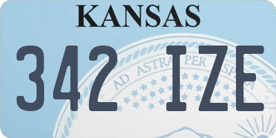 KS license plate 342IZE