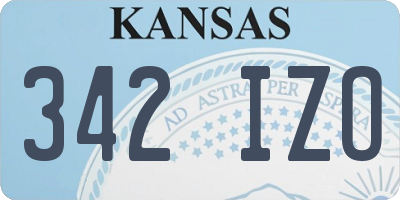 KS license plate 342IZO