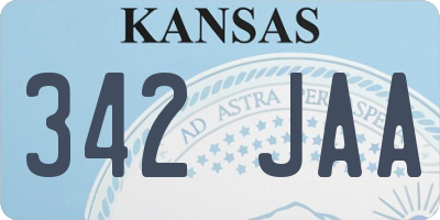 KS license plate 342JAA
