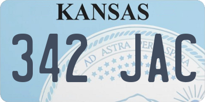 KS license plate 342JAC