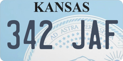 KS license plate 342JAF