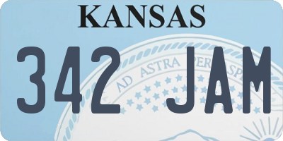 KS license plate 342JAM