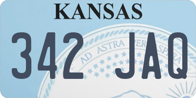 KS license plate 342JAQ