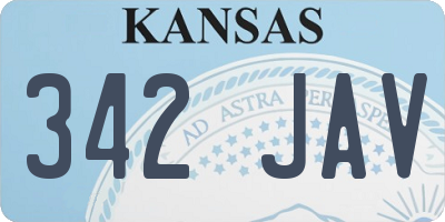KS license plate 342JAV
