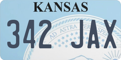 KS license plate 342JAX