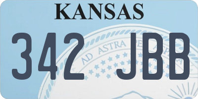 KS license plate 342JBB