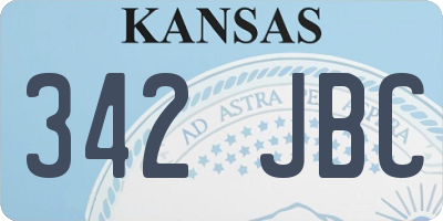 KS license plate 342JBC