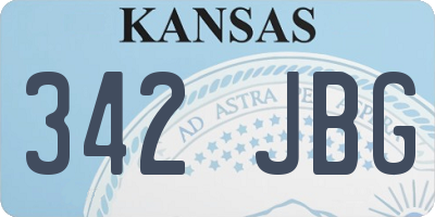 KS license plate 342JBG