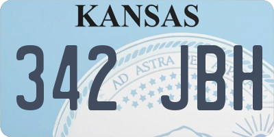 KS license plate 342JBH