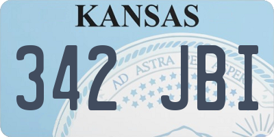 KS license plate 342JBI