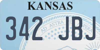KS license plate 342JBJ