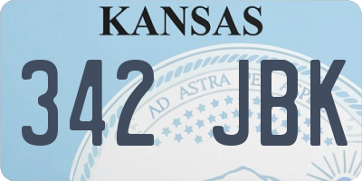 KS license plate 342JBK