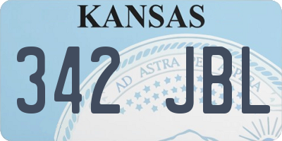 KS license plate 342JBL