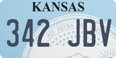 KS license plate 342JBV