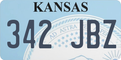 KS license plate 342JBZ