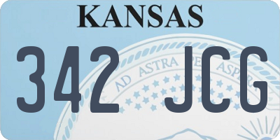 KS license plate 342JCG
