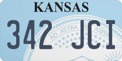 KS license plate 342JCI