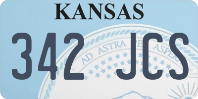 KS license plate 342JCS