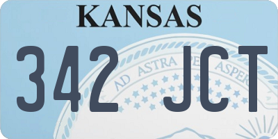 KS license plate 342JCT
