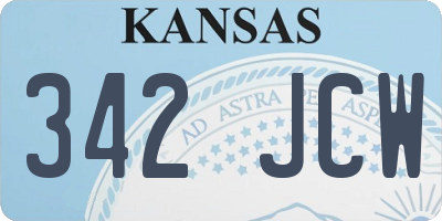 KS license plate 342JCW