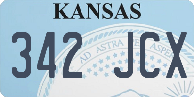 KS license plate 342JCX