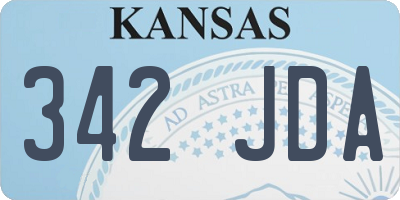 KS license plate 342JDA