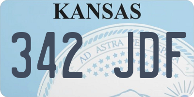 KS license plate 342JDF