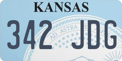 KS license plate 342JDG