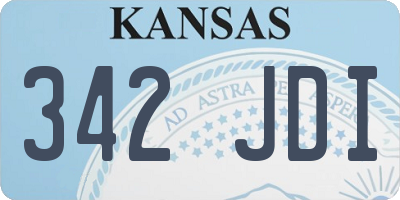 KS license plate 342JDI