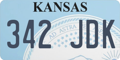 KS license plate 342JDK