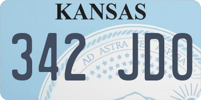 KS license plate 342JDO