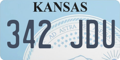 KS license plate 342JDU