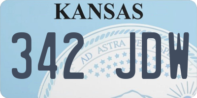 KS license plate 342JDW