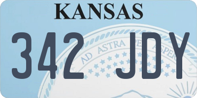 KS license plate 342JDY