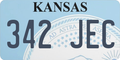 KS license plate 342JEC