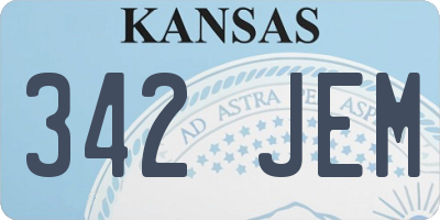 KS license plate 342JEM