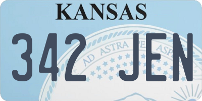 KS license plate 342JEN