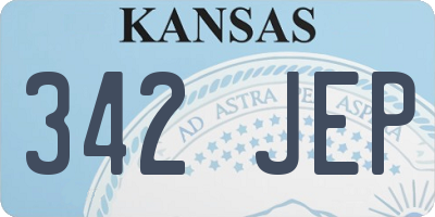 KS license plate 342JEP