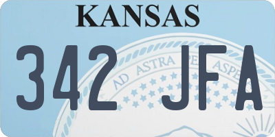 KS license plate 342JFA